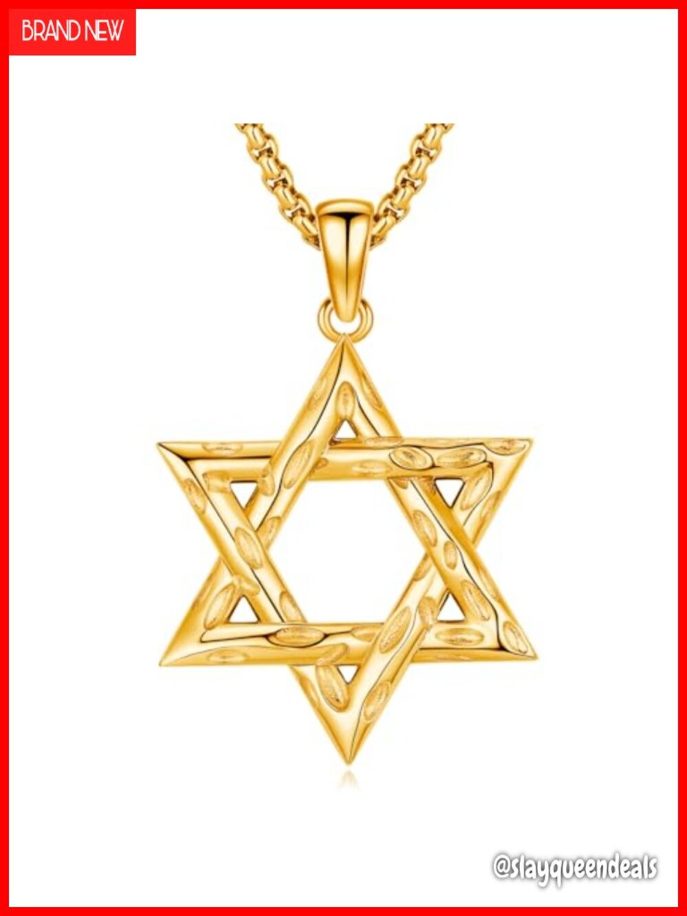 925 Sterling Silver Star of David Pendant Necklace 22 in Chain